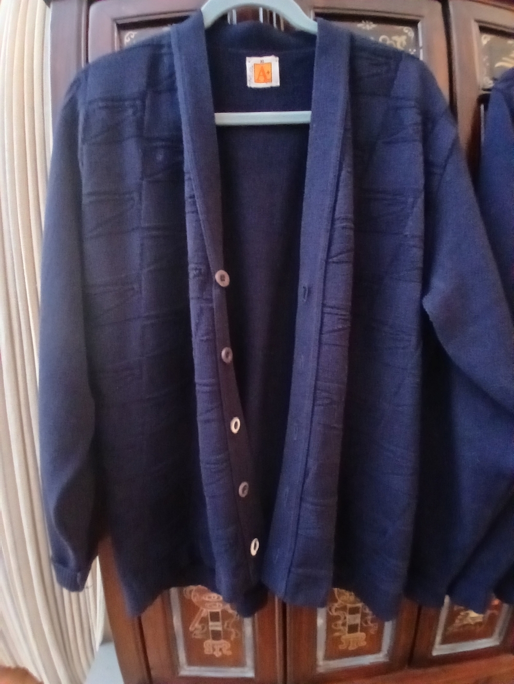 Navy Blue Men's Cardigans - Picture 4 of 5